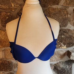 Victoria's Secret The Wrap Halter Bikini Top Blue 34A